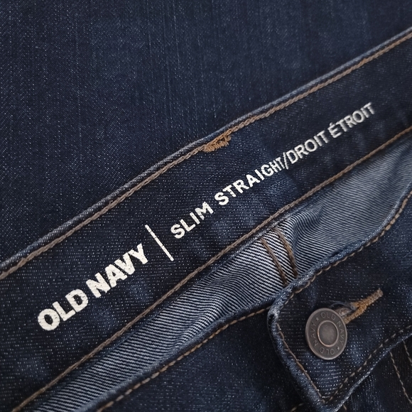 Old Navy Slim Straight Blue Denim Jeans Sz 40x34 - Picture 4 of 6